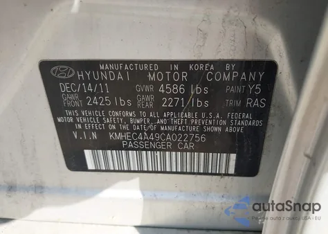 2012 Hyundai Sonata Hybrid from USA, damaged, VIN KMHEC4A49CA022756